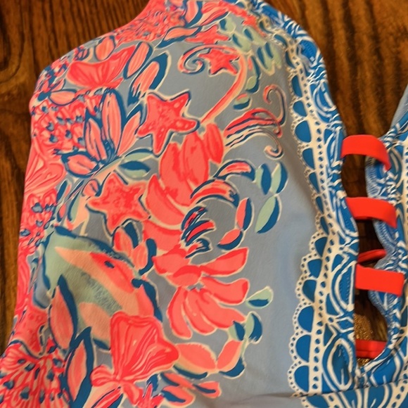 Lilly Pulitzer Jaspen One Piece in Blue Peri Shrimply The Best size 12 NWT - Picture 5 of 10